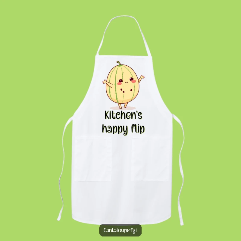Funny Cantaloupe Cartwheel Apron: Cheerful Chef, Fruity Fun, Gift!