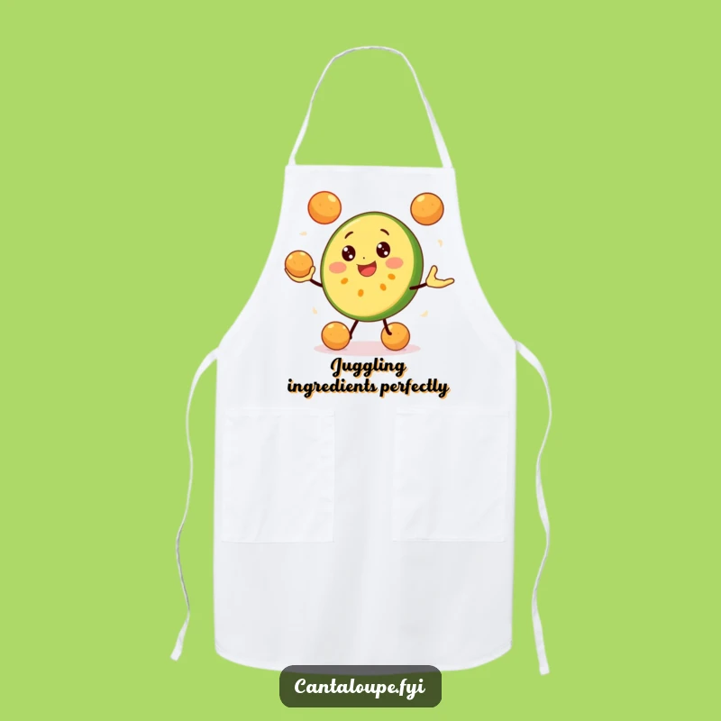 Funny Cantaloupe Juggling Apron: Cook with Glee Using This Hilarious Fruit Character