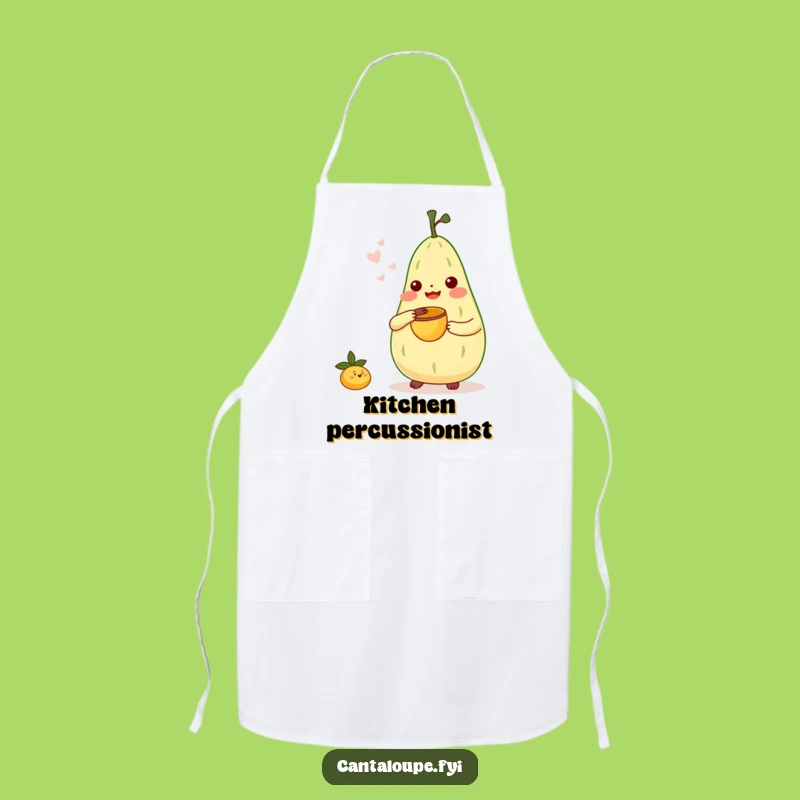 Funny Melon Bongo Apron - Cantaloupe Character Kitchen Music Gift