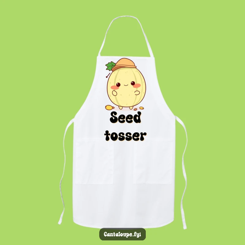 Funny Melon Hat Juggler Apron: Cantaloupe Character, Tiny Hat, Kitchen Fun Gift
