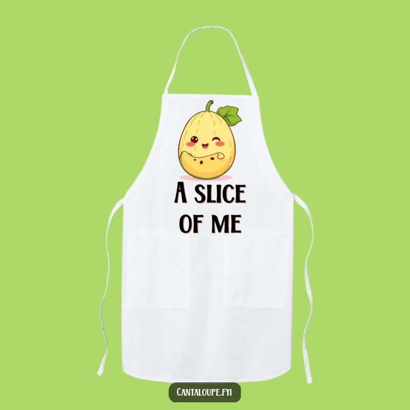 Funny Melon Prep Apron: Cantaloupe Character Kitchen Gift