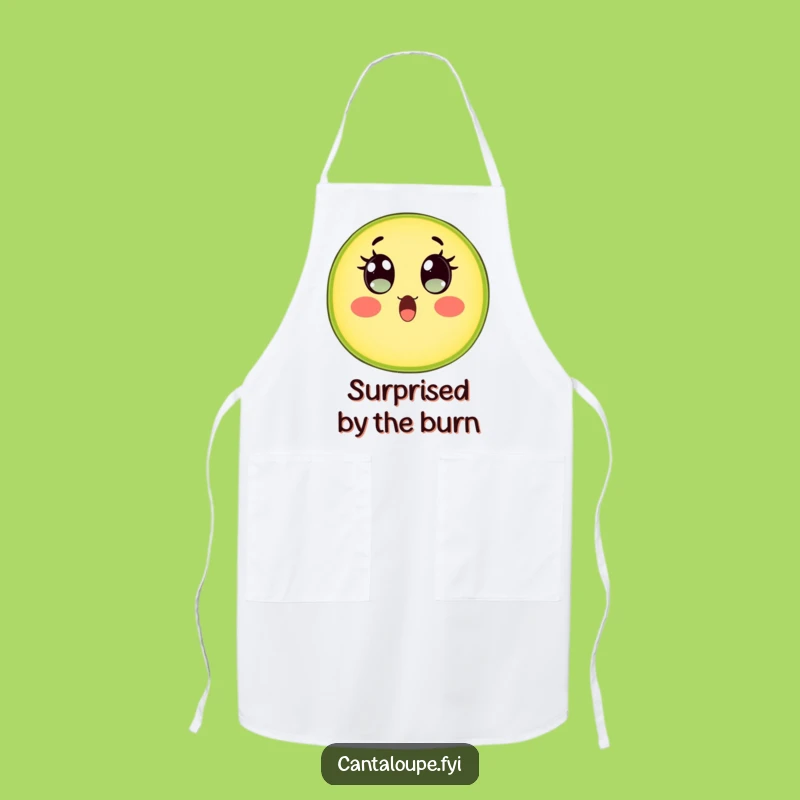 Funny Surprised Cantaloupe Apron: Cook with Shock Using This Hilarious Fruit Character