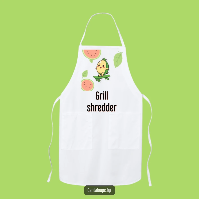 Funny Melon Skater Apron: Cantaloupe's Watermelon Ride, Radical Kitchen Gift!