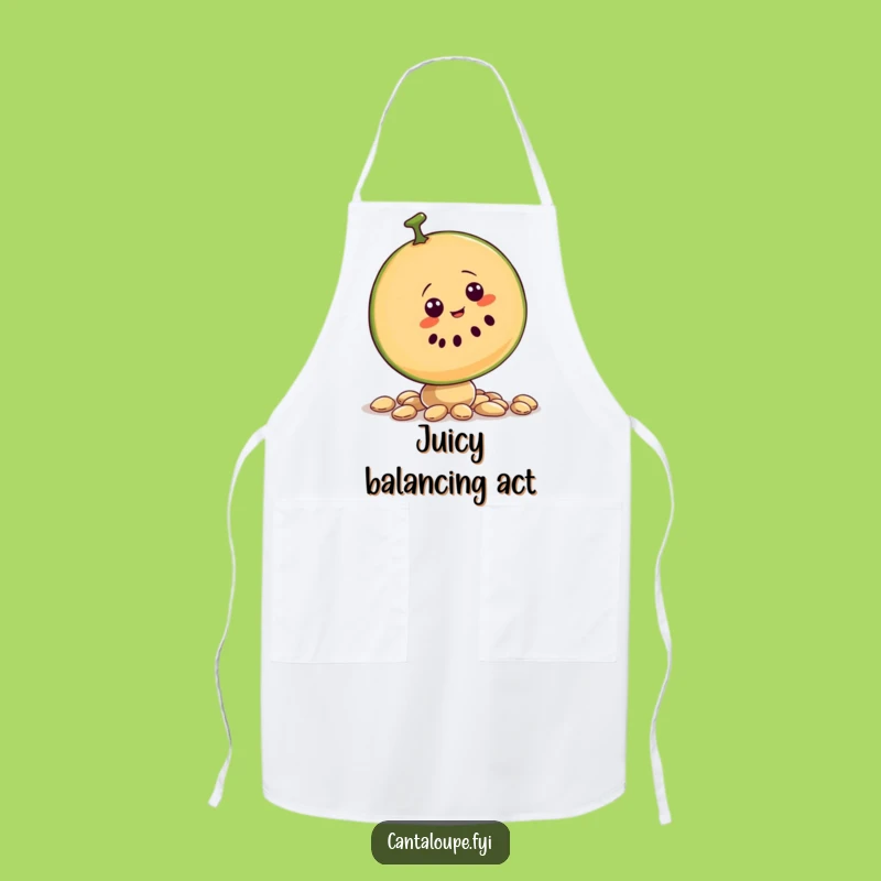 Funny Cantaloupe Slice Chef Apron - Humorous Kitchen Balancing Act