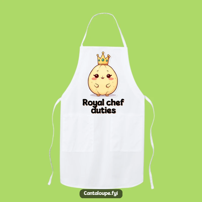 Funny Cantaloupe Crown Apron: Cook with Royal Authority