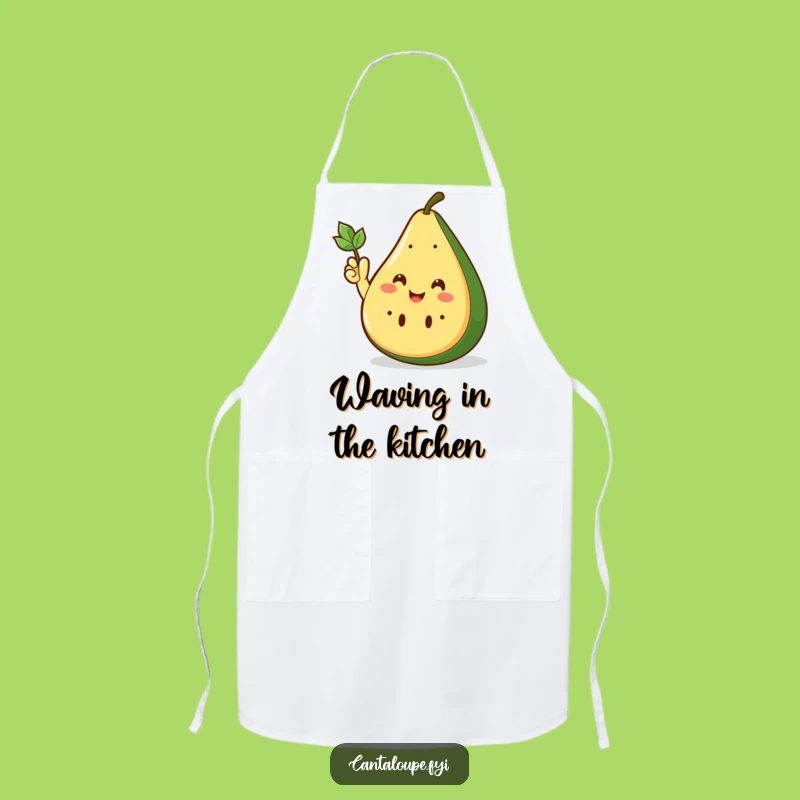 Funny Cantaloupe Wedge Apron: Kitchen Waving Melon, Hilarious Funny Gift for Cooks!