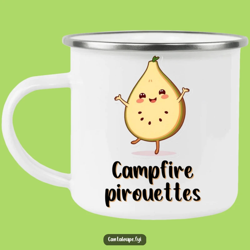 Funny Cantaloupe Pirouette Camping Mug - Sip and Twirl Outdoors