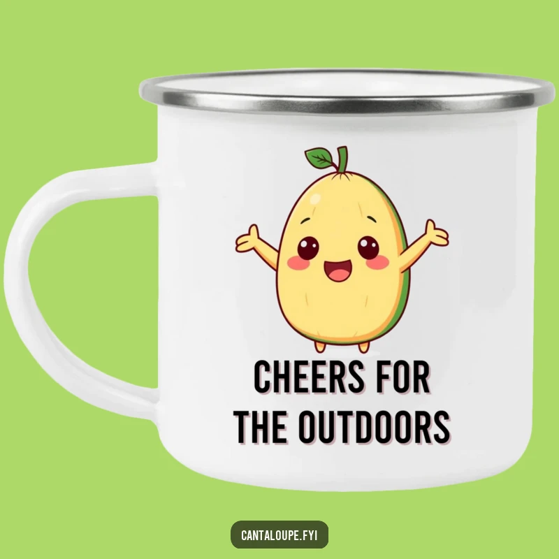 Funny Cantaloupe Cheer Camping Mug - Fuel Your Adventures with Enthusiasm