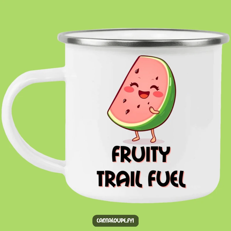 Funny Camping Mug: Wiggling Watermelon Wedge, Outdoor Summer Gift