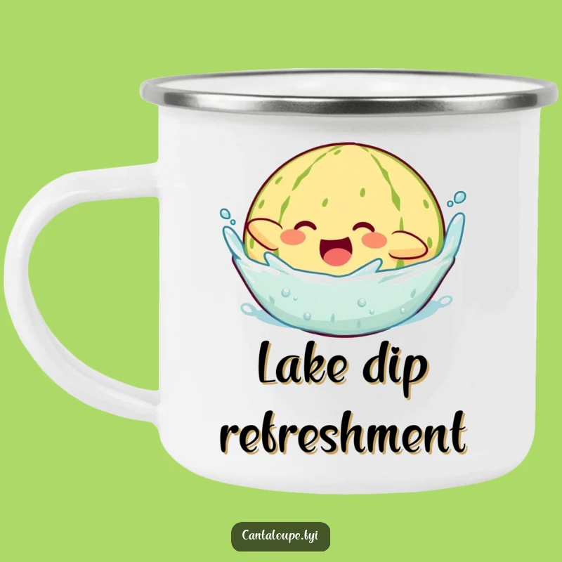 Funny Diving Cantaloupe Camping Mug: Your Joyful Splash of Morning Coffee