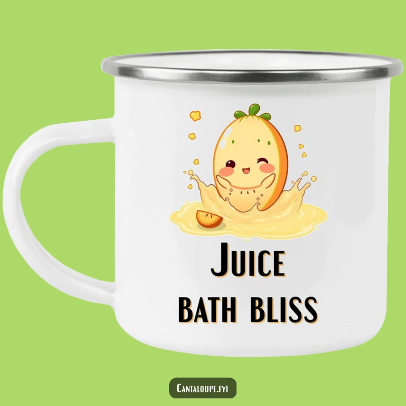 Funny Juicy Splash Camping Mug - Cantaloupe Character Outdoor Fun Gift