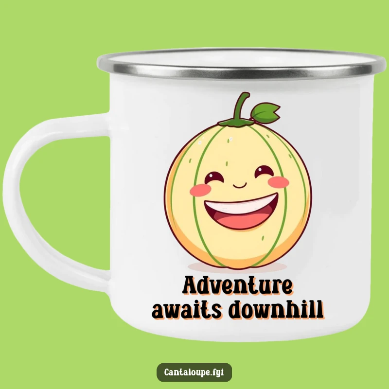 Funny Rolling Cantaloupe Camping Mug: Rugged & Hilarious Outdoor Companion Gift
