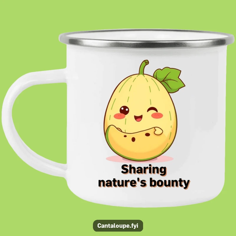 Funny Trail Snack Mug: Cantaloupe Character Camp Cup, Outdoor Gift