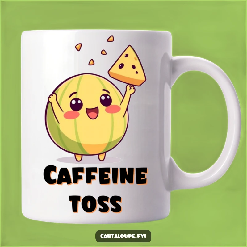 Funny Throwing Cantaloupe Mug: Joyful Melon Slice Toss, Perfect Gift