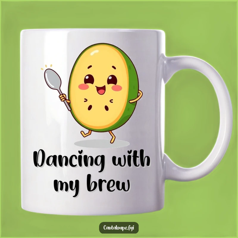 Funny Dancing Cantaloupe Mug: Hilarious Fruit Character Gift for Musical Foodies