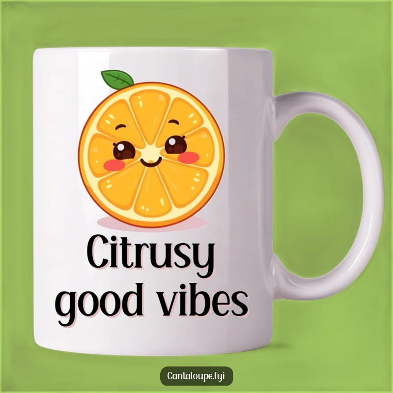 Funny Orange Slice Grin Mug: Cheerful Citrus Character Gift for Coffee Lovers