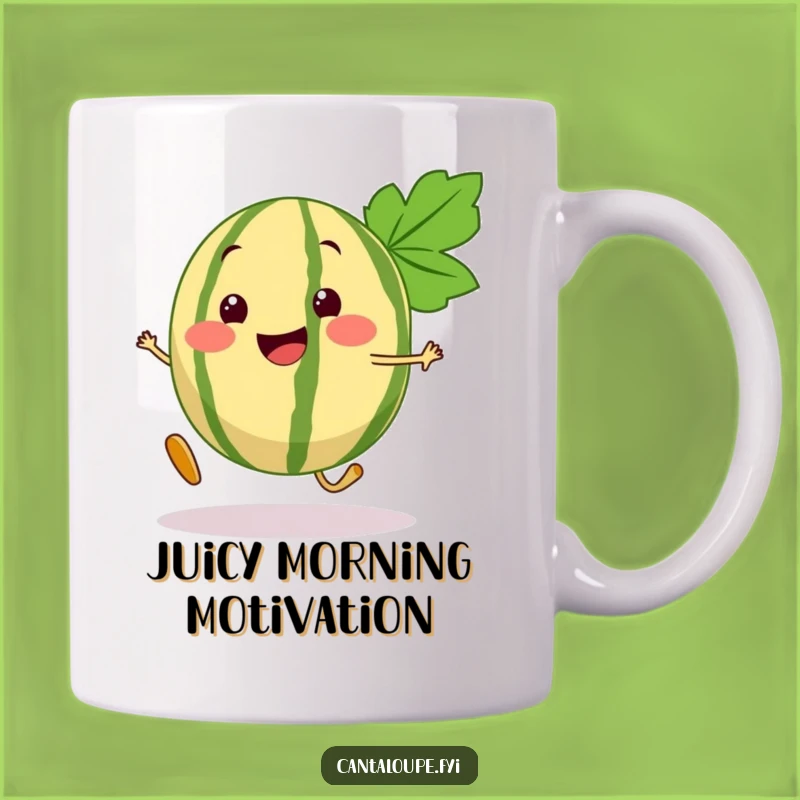 Funny Cantaloupe Step Mug: Adorable Fruit Character Gift for Joyful Mornings
