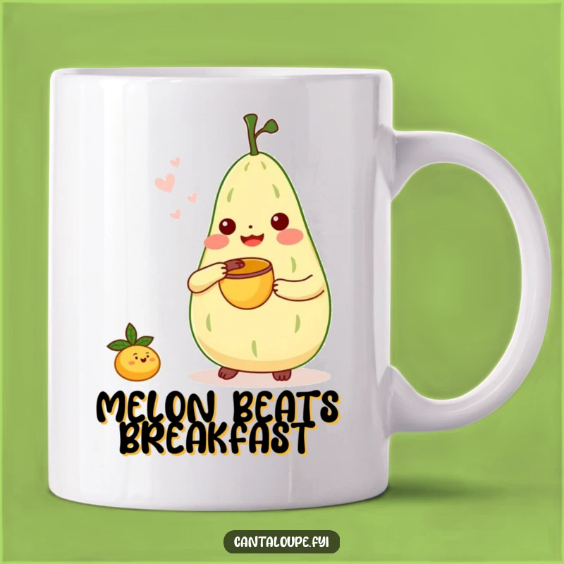 Funny Melon Bongo Mug - Cantaloupe Character Music Fun Gift