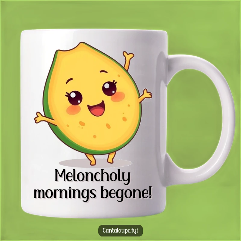 Funny Cantaloupe Somersault Mug: A Hilarious Fruit Character Gift for Melons Lovers