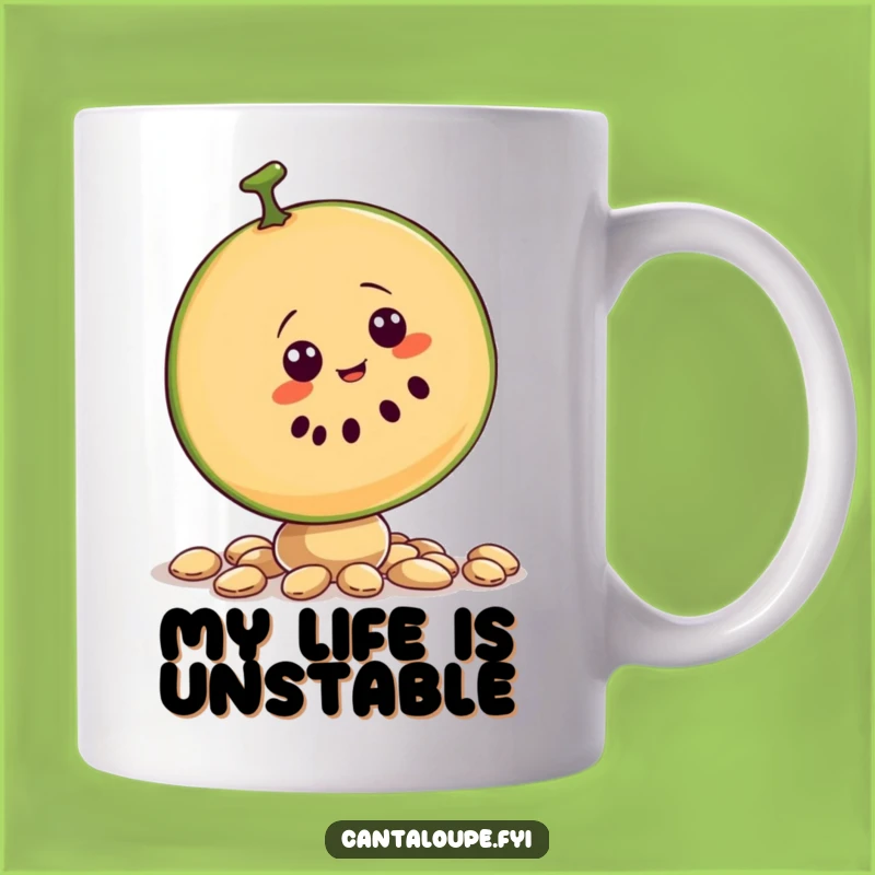 Funny Cantaloupe Slice Balancing Act Mug - Hilarious Fruit Slice Gift
