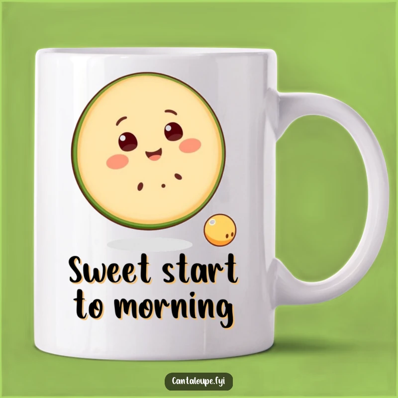 Funny Melon Baller Mug - Happy Cantaloupe Slice, Pure Joy and Playfulness, Perfect Gift