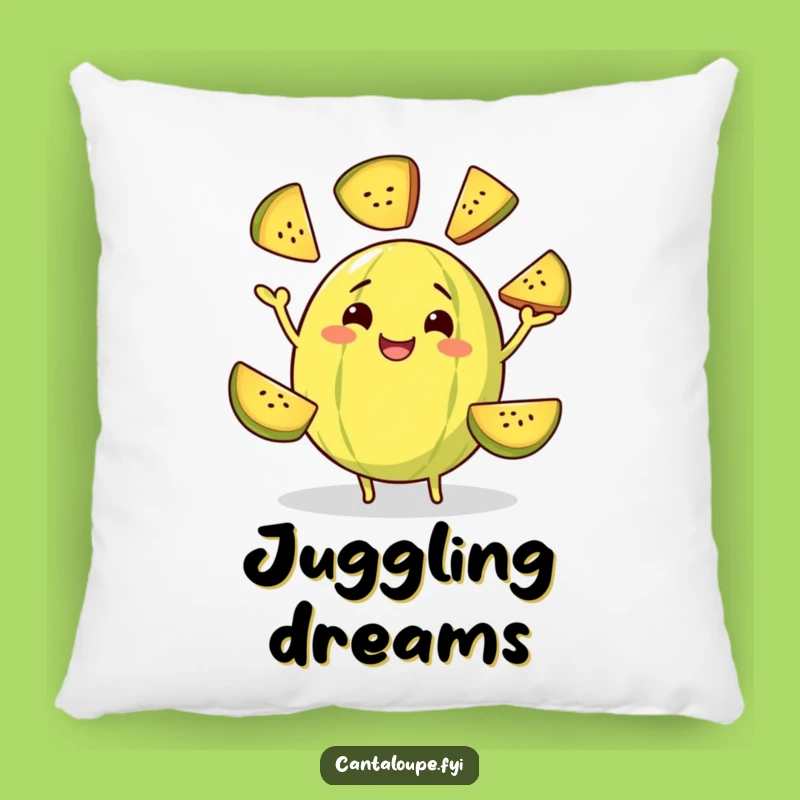 Funny Juggling Cantaloupe Pillow: Melon Slice Comfort, Performers' Dream Gift!