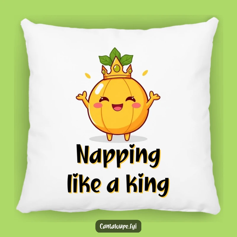 Funny Royal Cantaloupe Pillow, Cozy Crowned Fruit Cushion, Adorable Funny Gift