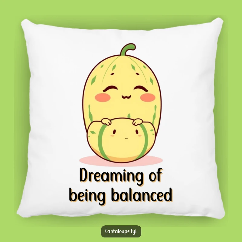Funny Winking Cantaloupe Pillow - Cozy Balancing Act Accent