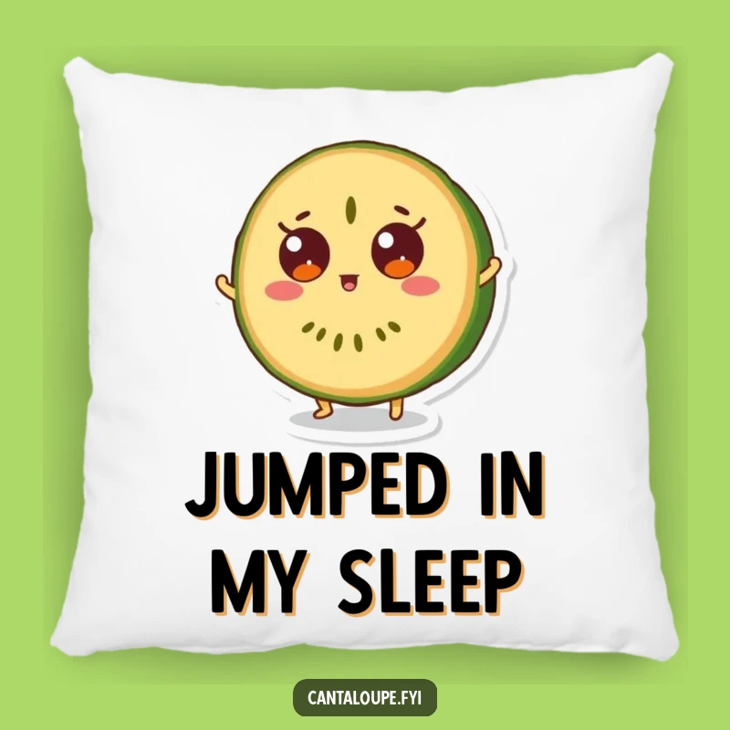 Funny Bounce Pillow: Cantaloupe Surprise, Comfy Fruit Character Accent Gift
