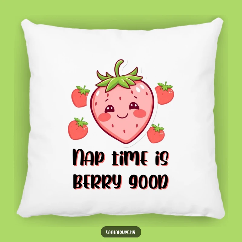 Funny Strawberry Pillow: Silly Face Fruit Cushion, Perfect Comedic Home Decor Gift