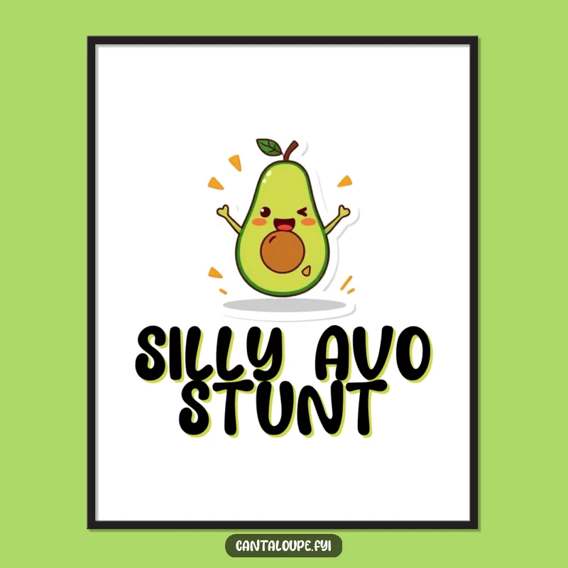 Funny Avocado Digital Print: Silly Healthy Artwork, Instant Funny Gift