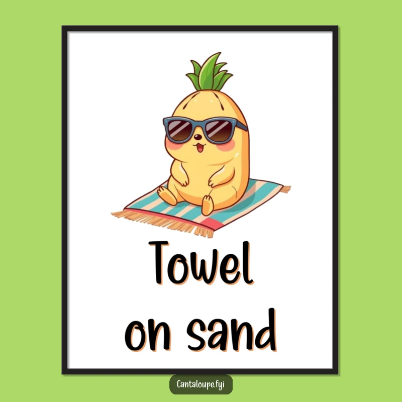 Funny Cantaloupe Beach Art Print - Hilarious Tropical Decor for Your Space