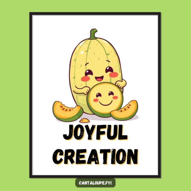 Funny Cantaloupe Digital Art: Instant Creative Melon Smiles for Your Space