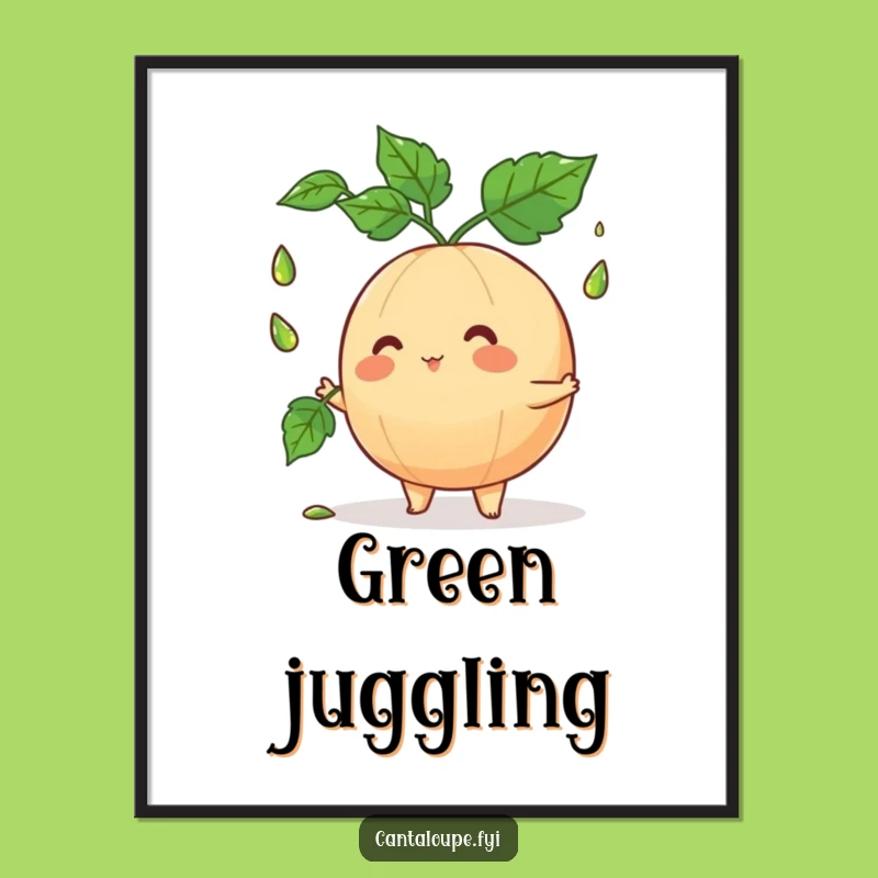 Funny Cantaloupe Juggler Digital Art: Instant Laughter for Your Walls