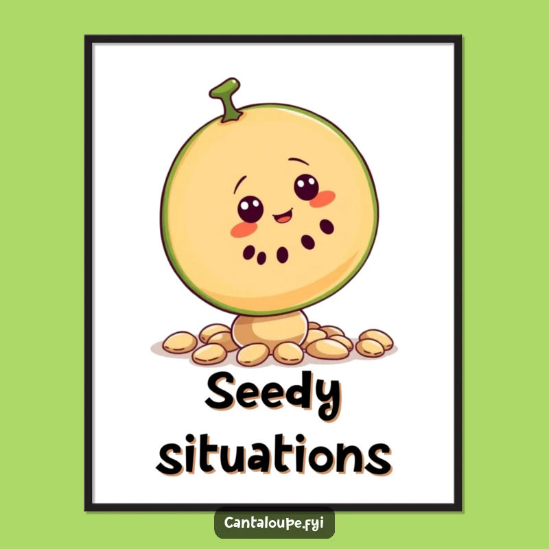 Funny Cantaloupe Slice Digital Art - Wobbly Fruit Character Print