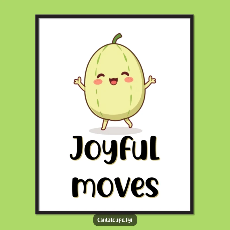 Funny Dancing Cantaloupe Digital Art: Instant Joyful Melon Vibes for Your Space
