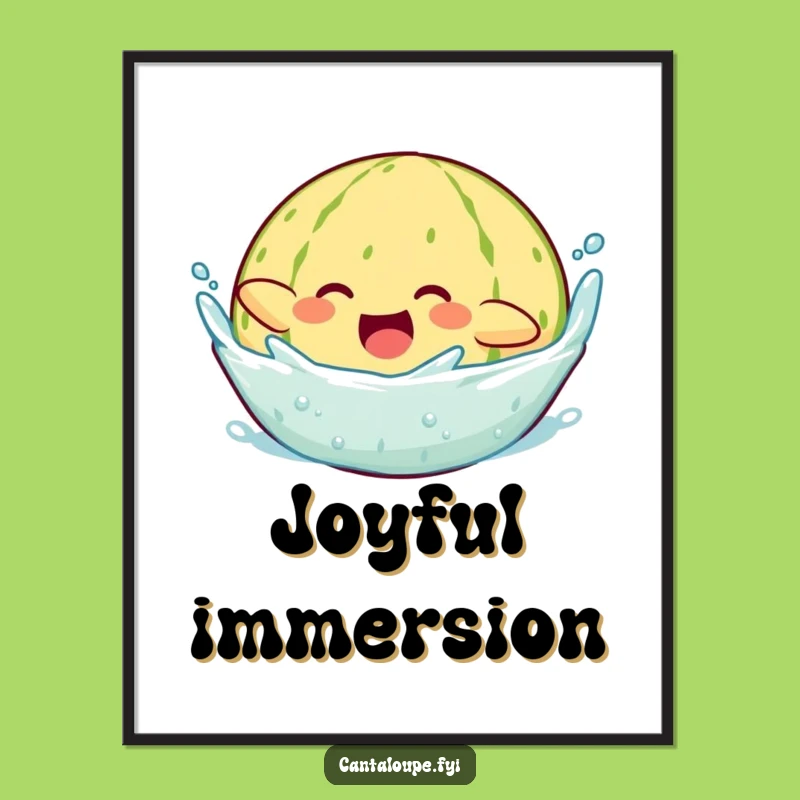 Funny Diving Cantaloupe Digital Art: Instant Joyful Splash for Your Space