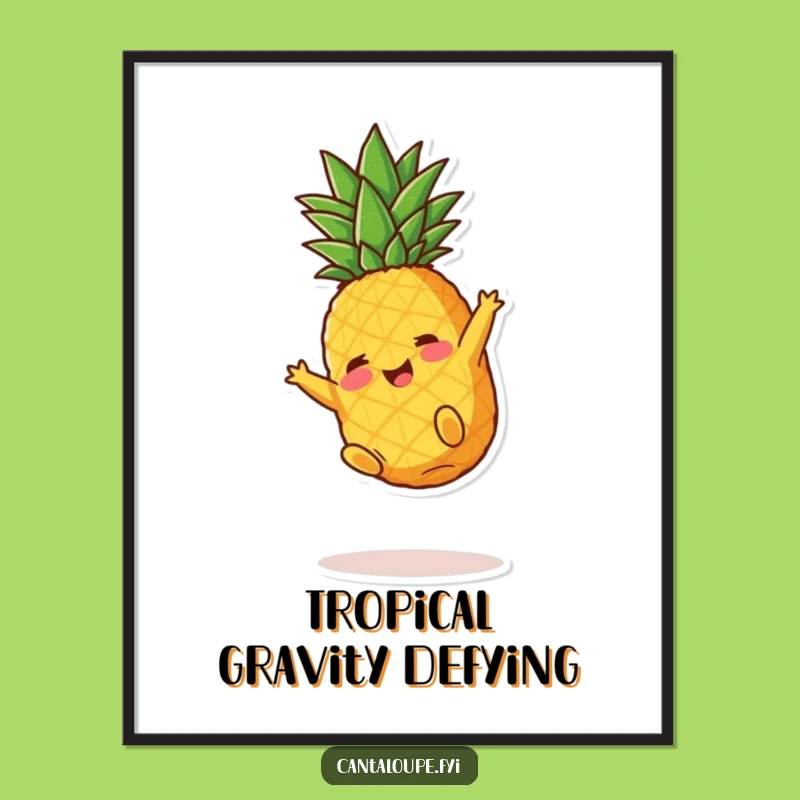 Funny Pineapple Digital Print: Playful Fruity Character Artwork, Instant Funny Gift