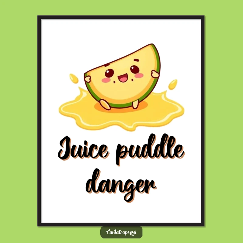 Funny Slip Digital Art: Cantaloupe Mishap, Comical Fall Decor Gift