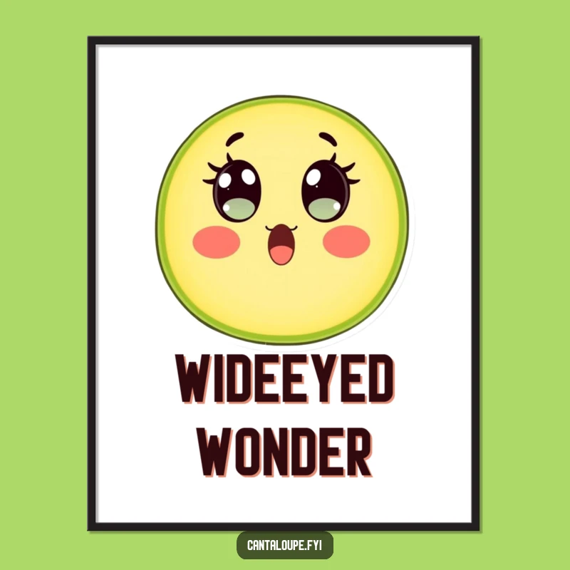 Funny Surprised Cantaloupe Digital Art: Bring Home This Hilarious Fruit Character