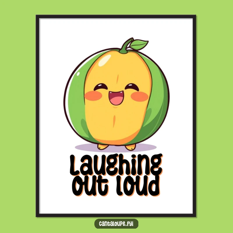 Funny Cantaloupe Laugh Digital Art - Giggling Fruit Printable for Instant Humor