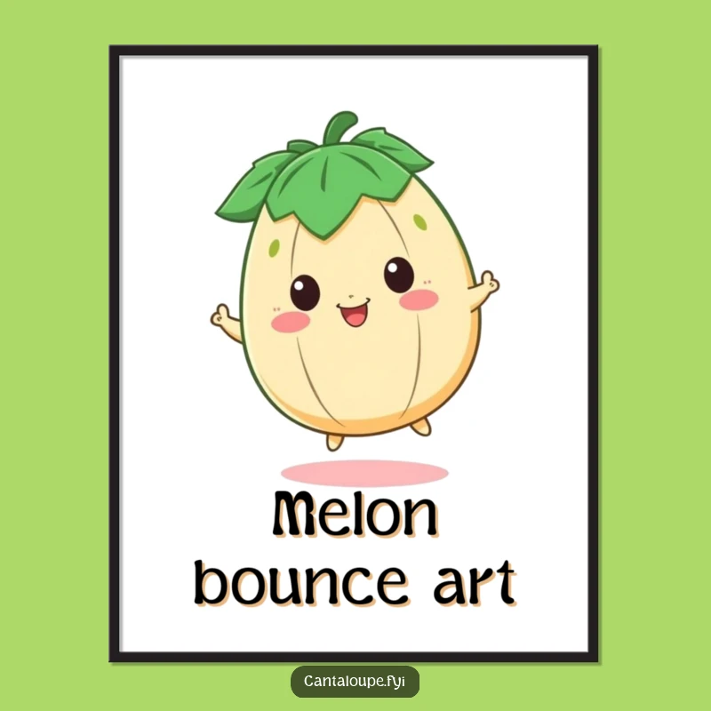 Funny Cantaloupe Bouncing Digital Art - Instant Joyful Decor Print!