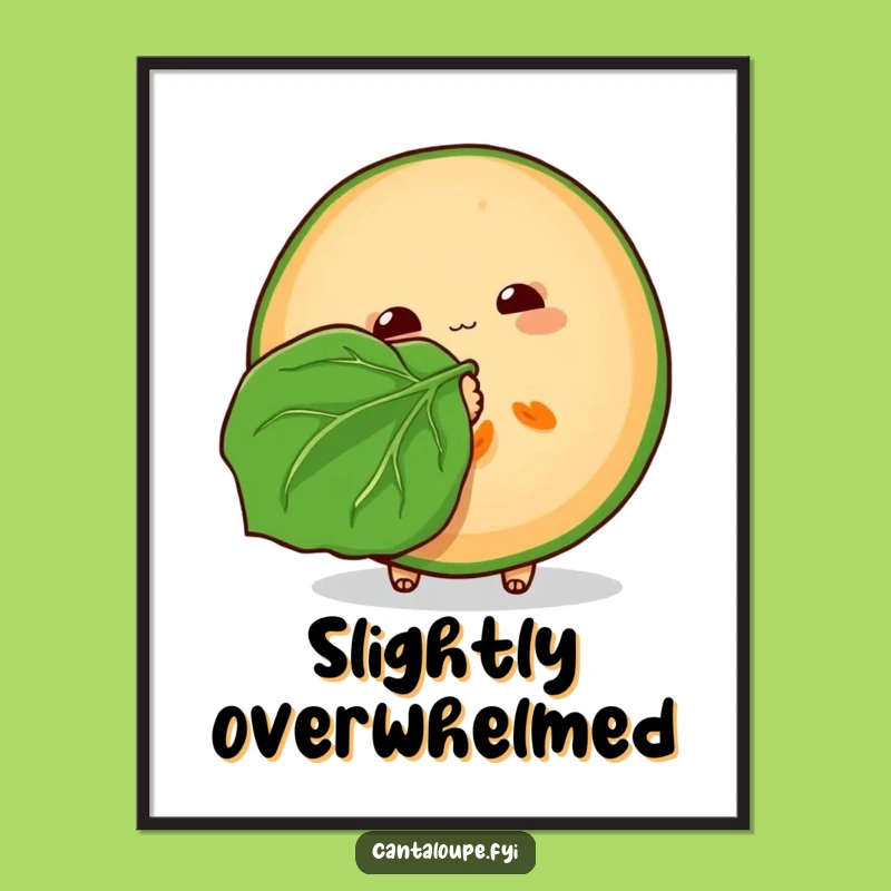 Funny Fanning Cantaloupe Slice Digital Art: Hilarious & Cool Print Gift