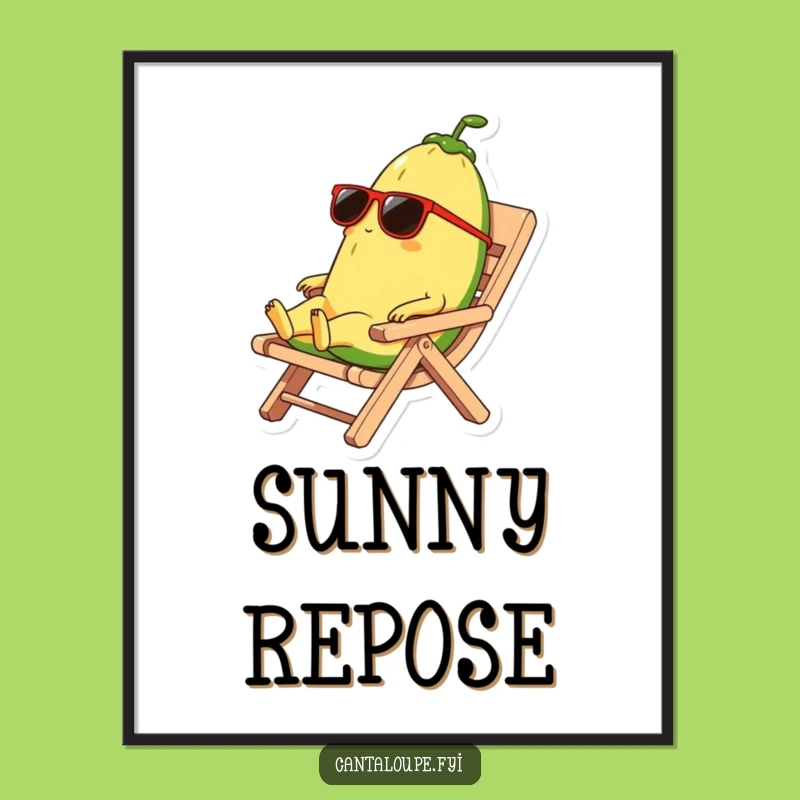 Funny Cantaloupe Digital Art: Instant Cool Relaxed Vibes for Your Space