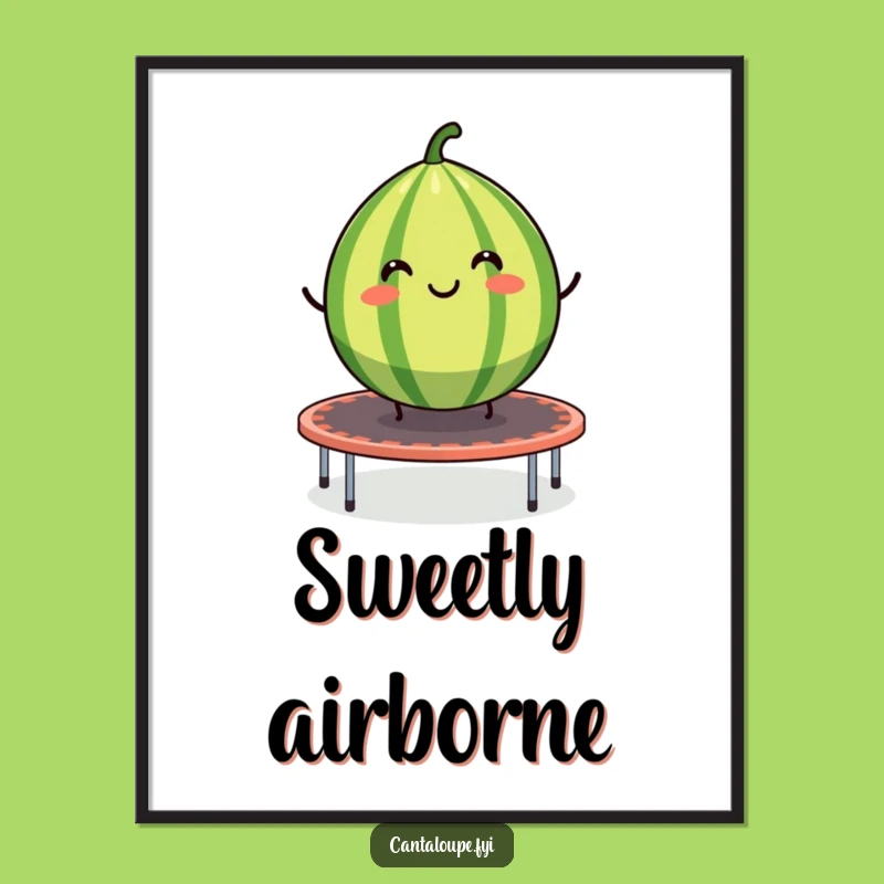 Funny Cantaloupe Bounce Digital Art: Instant Humorous Decor for Cheerful Spaces