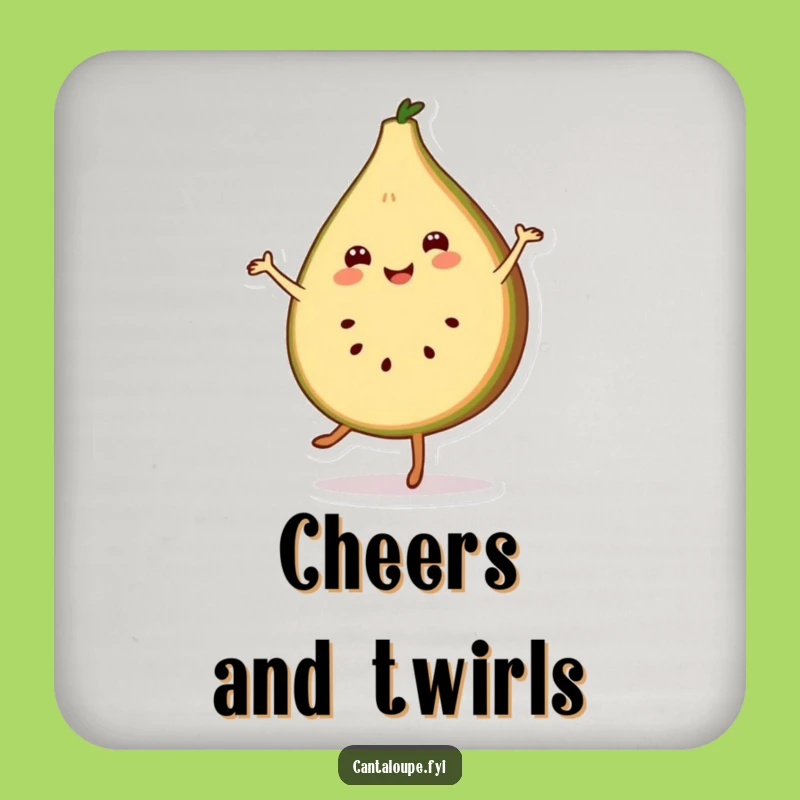 Funny Cantaloupe Pirouette Coaster - Protect Surfaces with Dance Charm