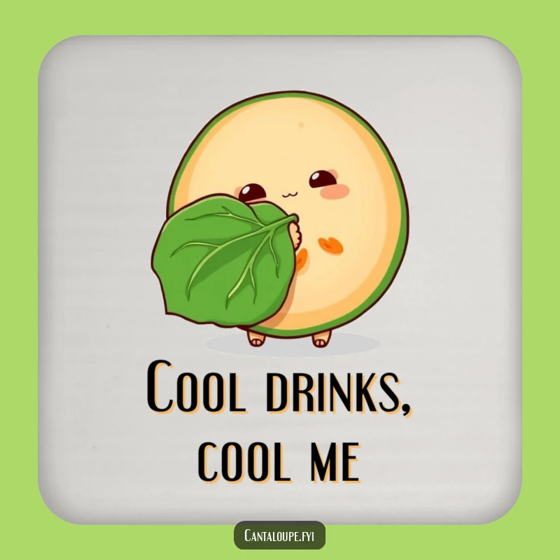 Funny Fanning Cantaloupe Slice Coaster: Protect Surfaces with Hilarious Cool Gift