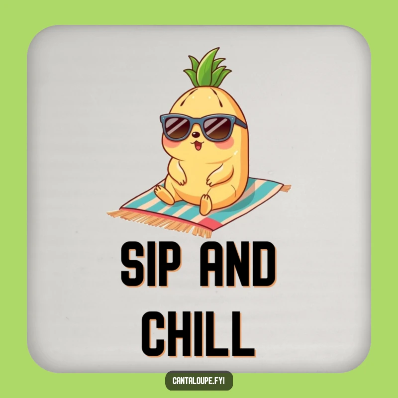 Funny Cantaloupe Beach Coasters - Hilarious Set for Protecting Surfaces