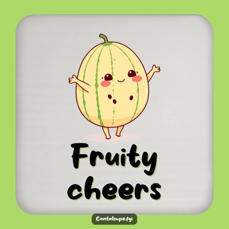 Funny Cantaloupe Cartwheel Coaster: Fruit's Protection, Humorous Accent, Gift!