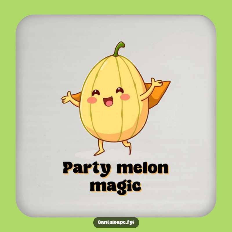 Funny Cantaloupe Dancer Coaster - Silly Rind Cape Fruit Protector